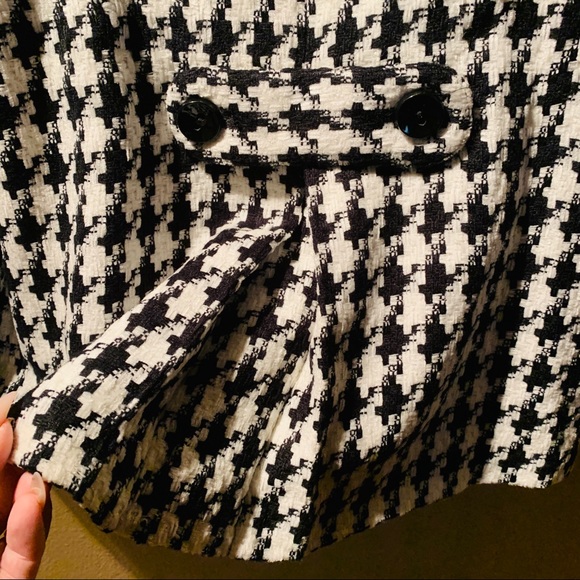 Chunky Knit Black & White Hounds Tooth Jacket 4 - Picture 7 of 8